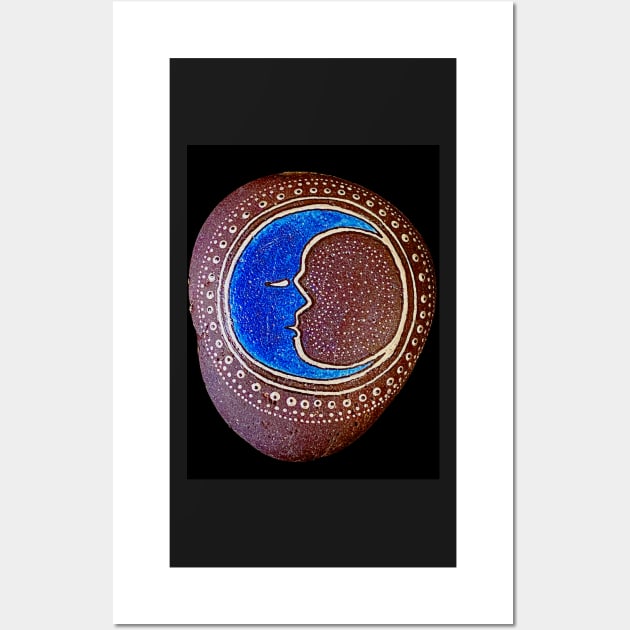 Blue Moon Mediation Rock By Julie Ann Stricklin Wall Art by Julie Ann Stricklin